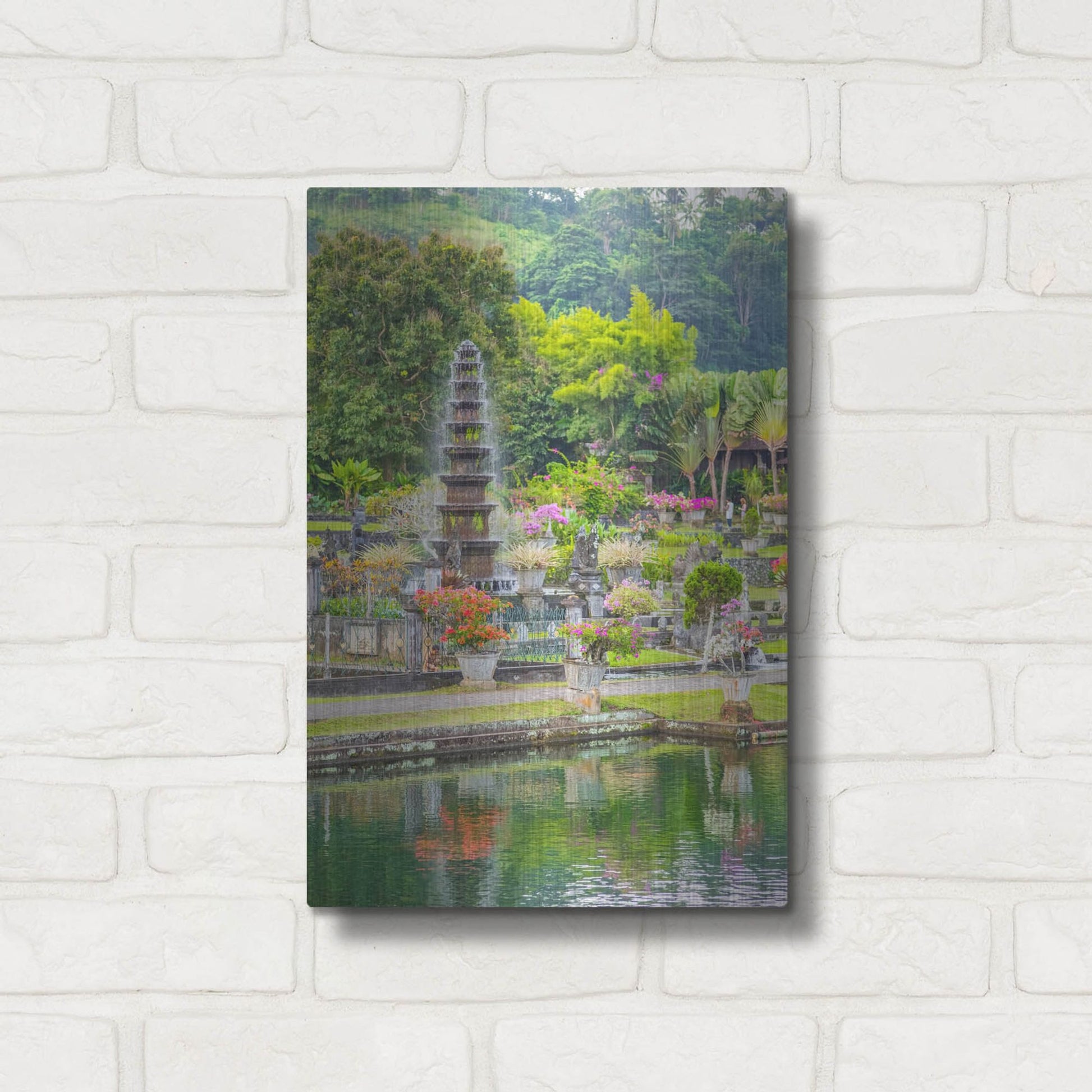 Luxe Metal Art 'Ujung Water Palace' by Mark A Paulda, Metal Wall Art,12x16