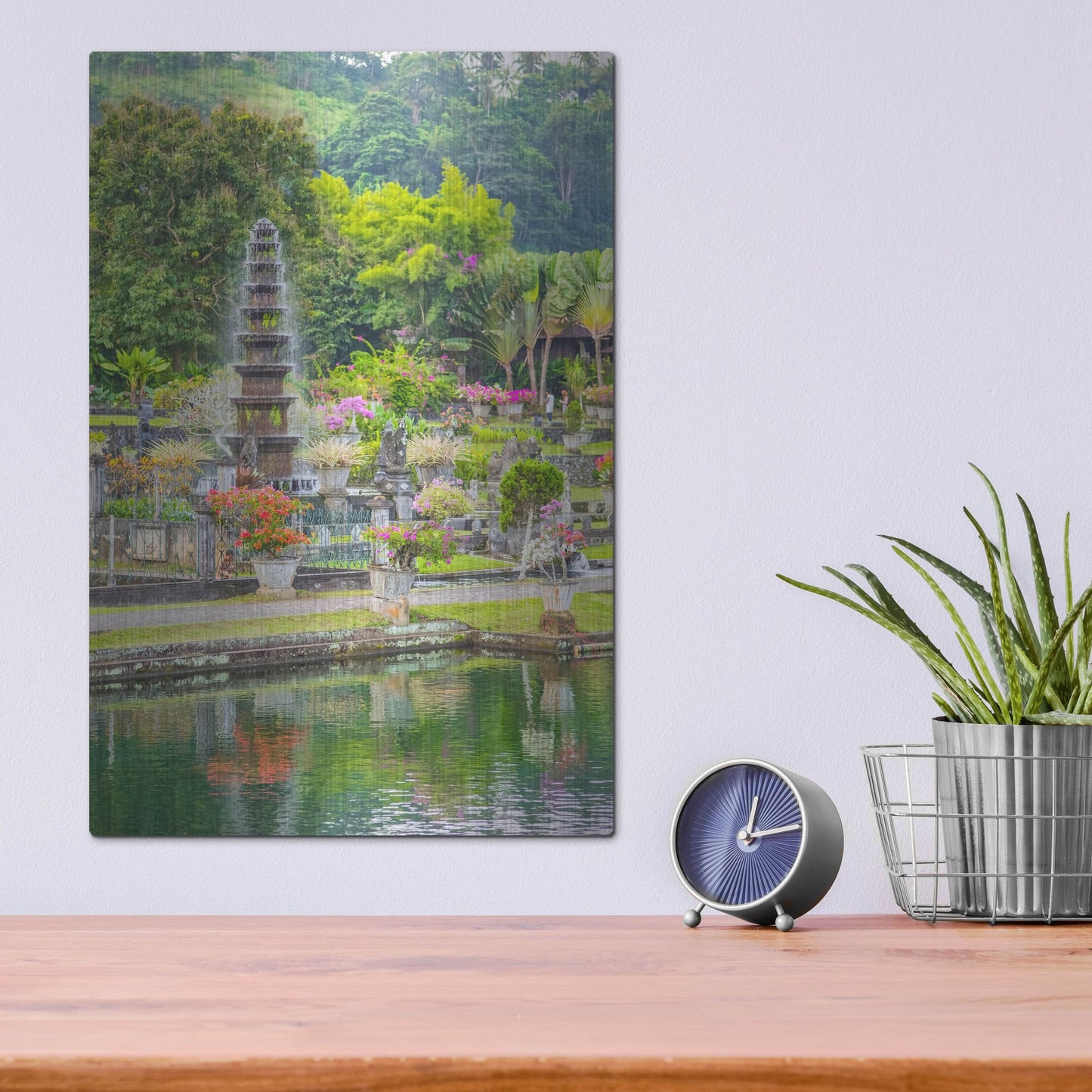 Luxe Metal Art 'Ujung Water Palace' by Mark A Paulda, Metal Wall Art,12x16