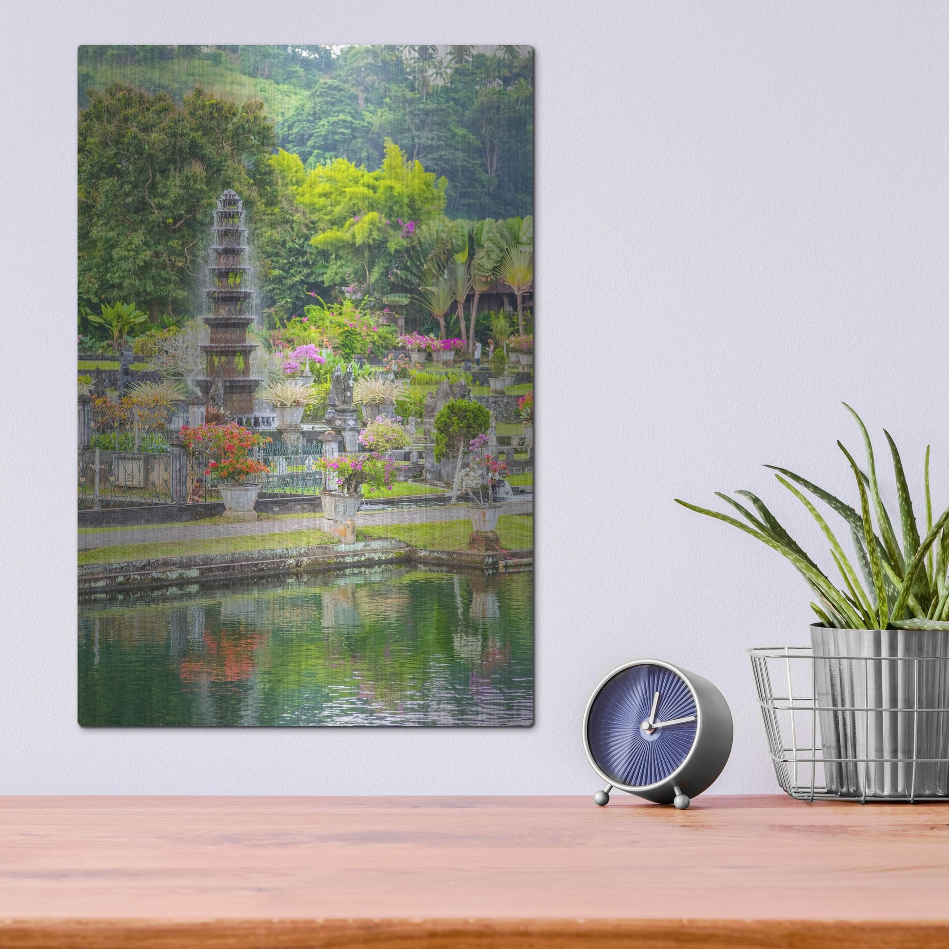 Luxe Metal Art 'Ujung Water Palace' by Mark A Paulda, Metal Wall Art,12x16