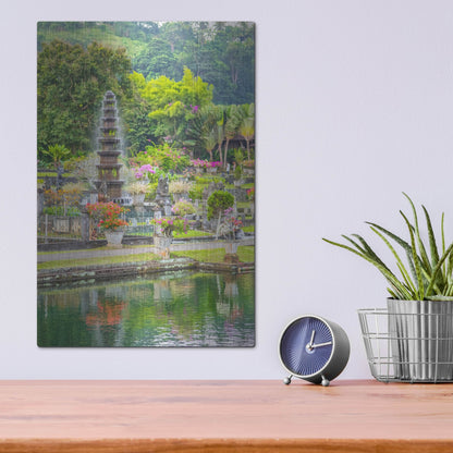 Luxe Metal Art 'Ujung Water Palace' by Mark A Paulda, Metal Wall Art,12x16