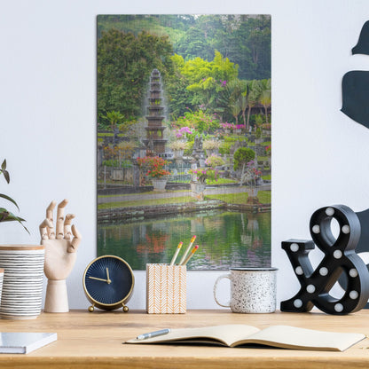 Luxe Metal Art 'Ujung Water Palace' by Mark A Paulda, Metal Wall Art,12x16