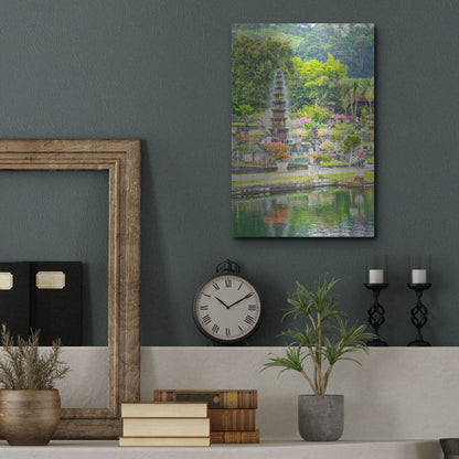 Luxe Metal Art 'Ujung Water Palace' by Mark A Paulda, Metal Wall Art,12x16