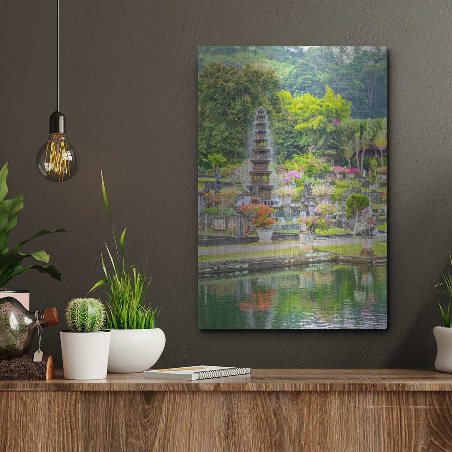 Luxe Metal Art 'Ujung Water Palace' by Mark A Paulda, Metal Wall Art,12x16