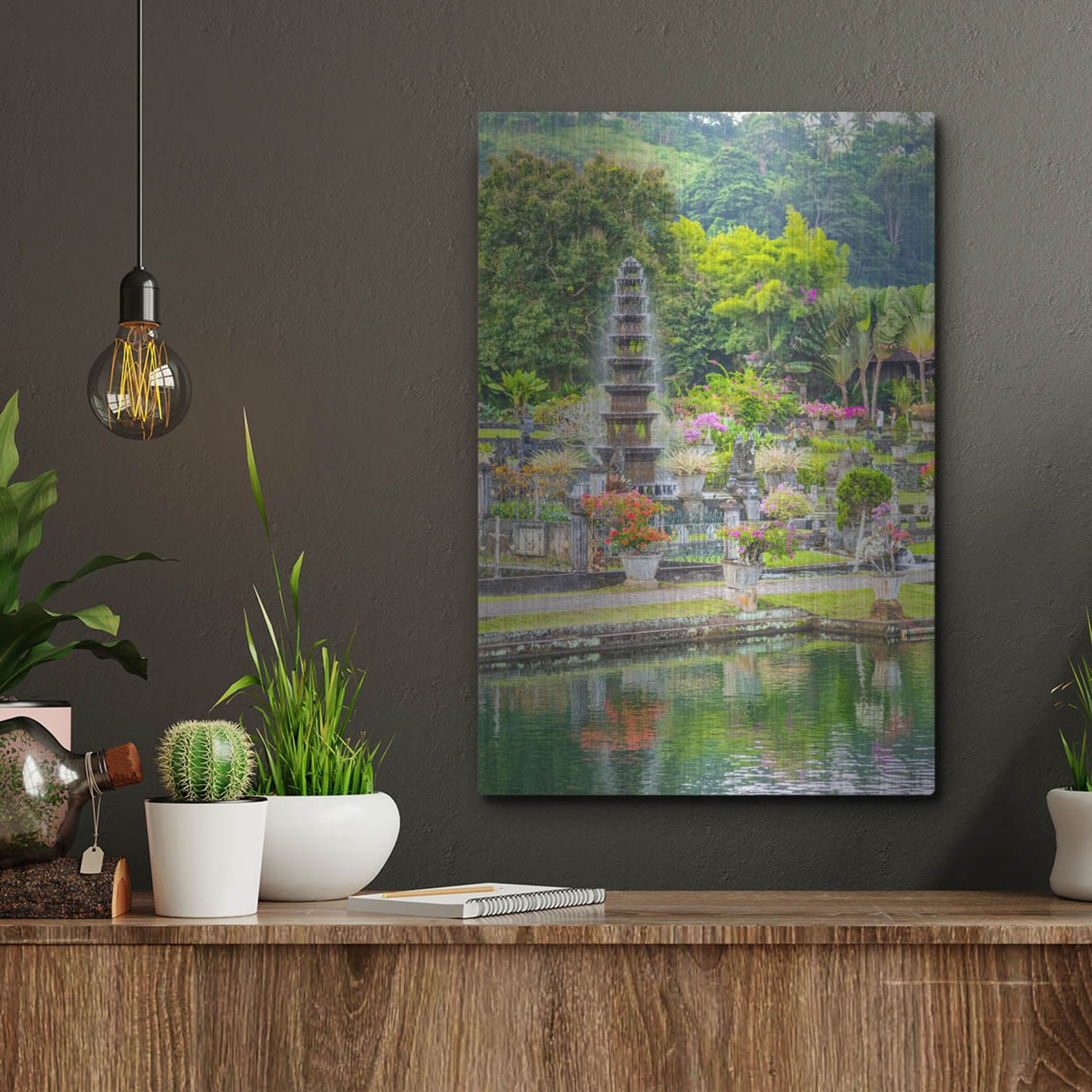 Luxe Metal Art 'Ujung Water Palace' by Mark A Paulda, Metal Wall Art,12x16