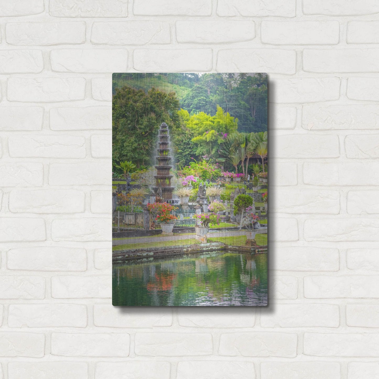 Luxe Metal Art 'Ujung Water Palace' by Mark A Paulda, Metal Wall Art,16x24