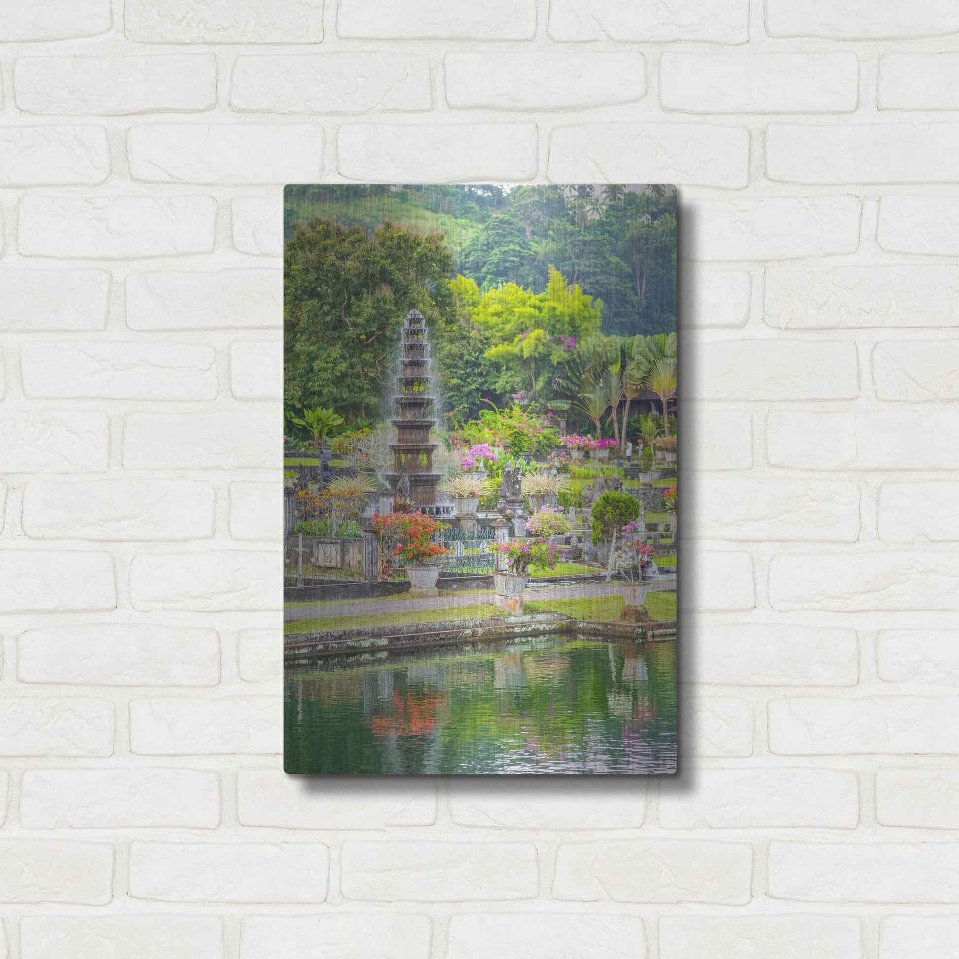 Luxe Metal Art 'Ujung Water Palace' by Mark A Paulda, Metal Wall Art,16x24