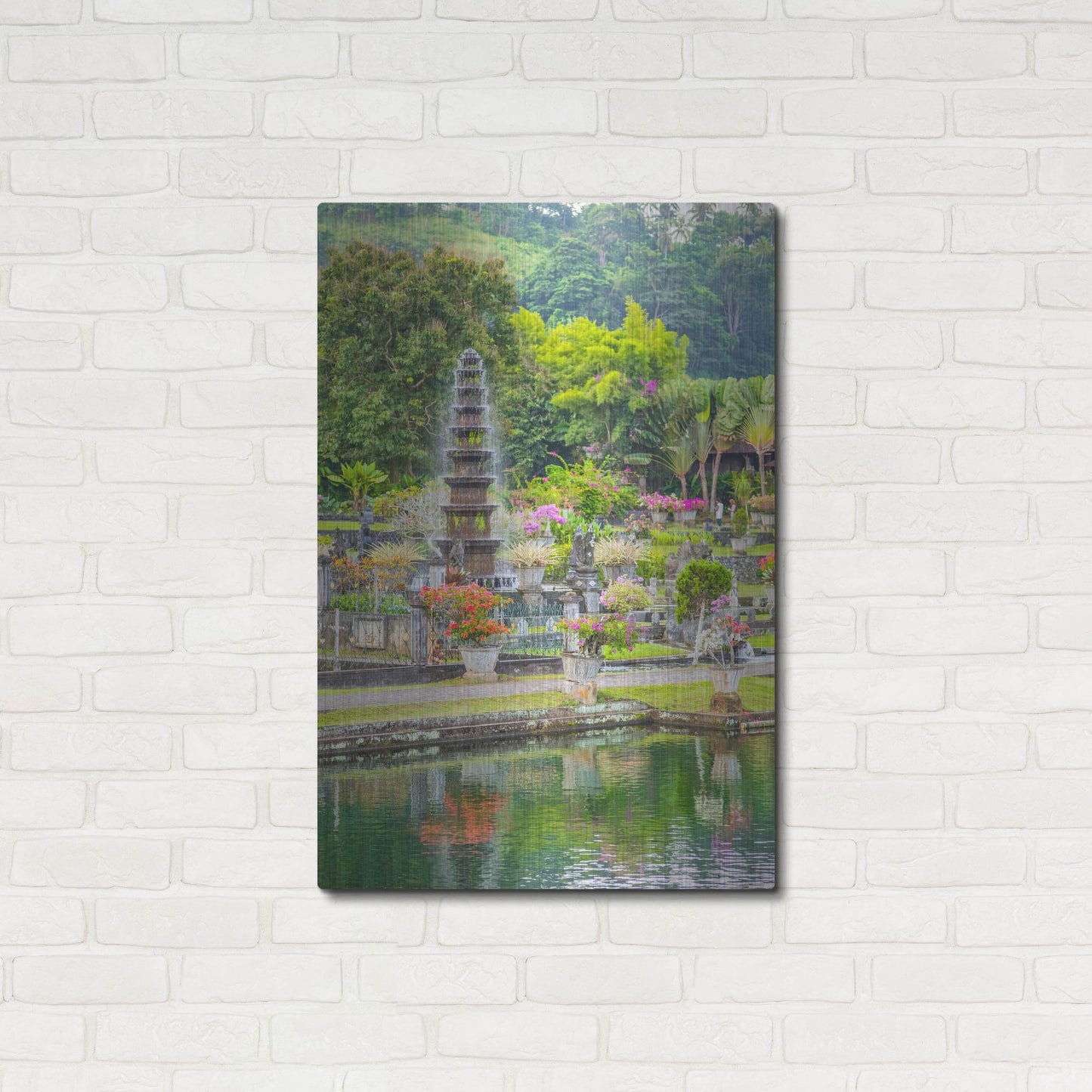 Luxe Metal Art 'Ujung Water Palace' by Mark A Paulda, Metal Wall Art,24x36