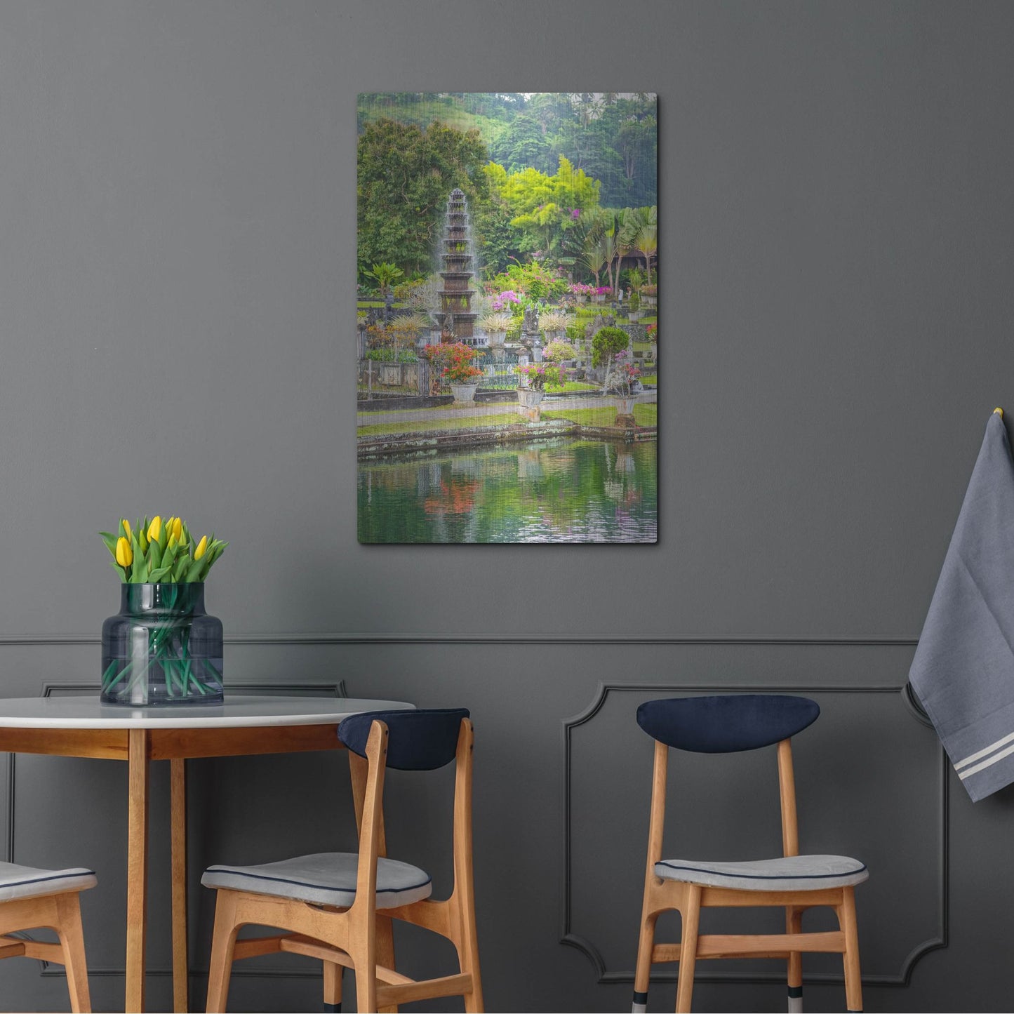 Luxe Metal Art 'Ujung Water Palace' by Mark A Paulda, Metal Wall Art,24x36