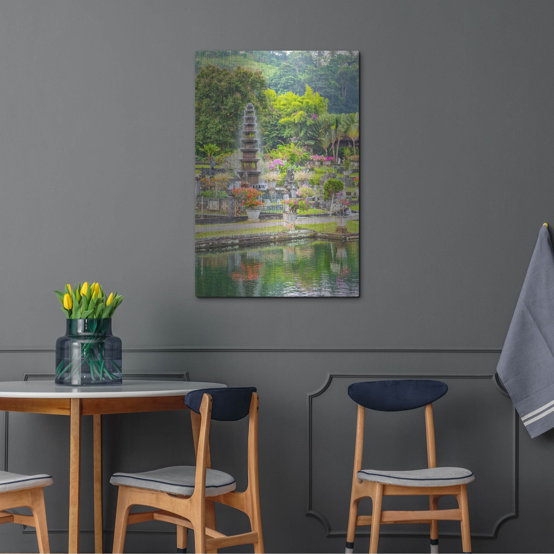 Luxe Metal Art 'Ujung Water Palace' by Mark A Paulda, Metal Wall Art,24x36