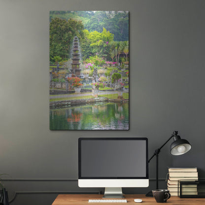 Luxe Metal Art 'Ujung Water Palace' by Mark A Paulda, Metal Wall Art,24x36
