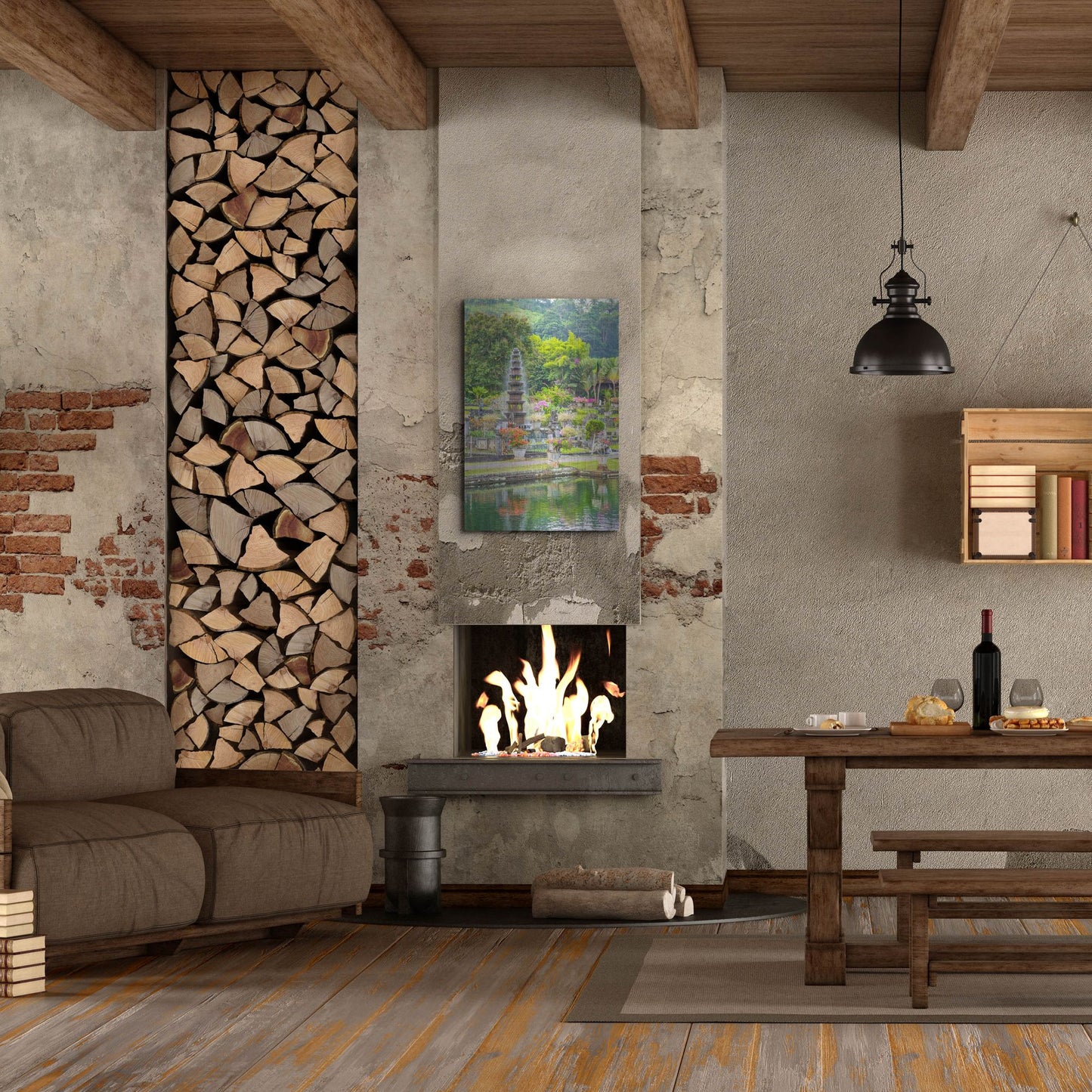 Luxe Metal Art 'Ujung Water Palace' by Mark A Paulda, Metal Wall Art,24x36