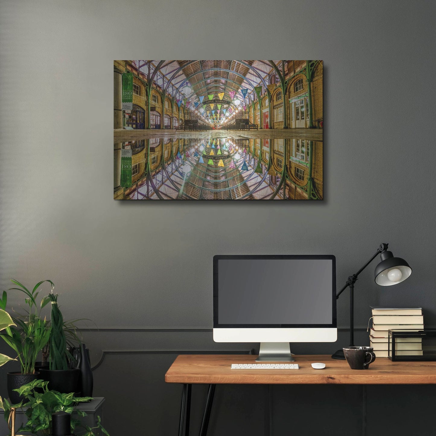 Luxe Metal Art 'Covent Garden Apple Market' by Mark A Paulda, Metal Wall Art,36x24