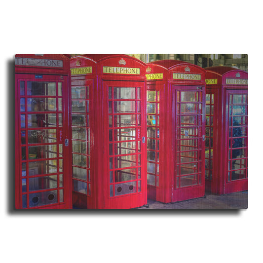 Luxe Metal Art 'London Red Phone Boxes' by Mark A Paulda, Metal Wall Art