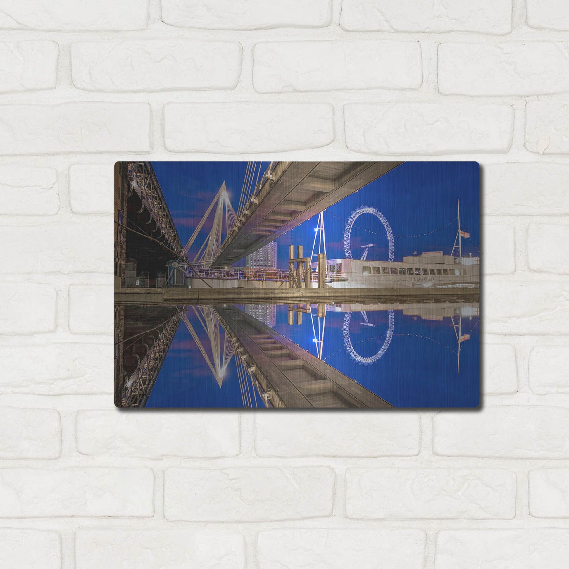 Luxe Metal Art 'Under The Jubilee Bridge' by Mark A Paulda, Metal Wall Art,16x12