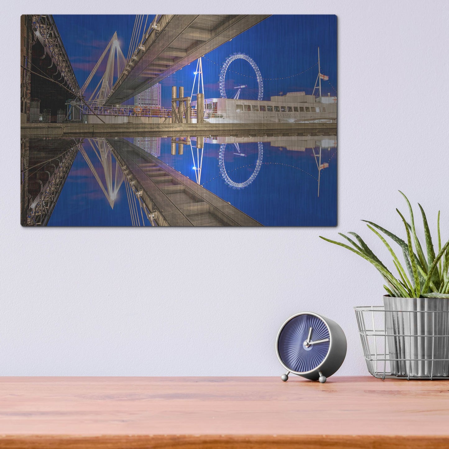Luxe Metal Art 'Under The Jubilee Bridge' by Mark A Paulda, Metal Wall Art,16x12