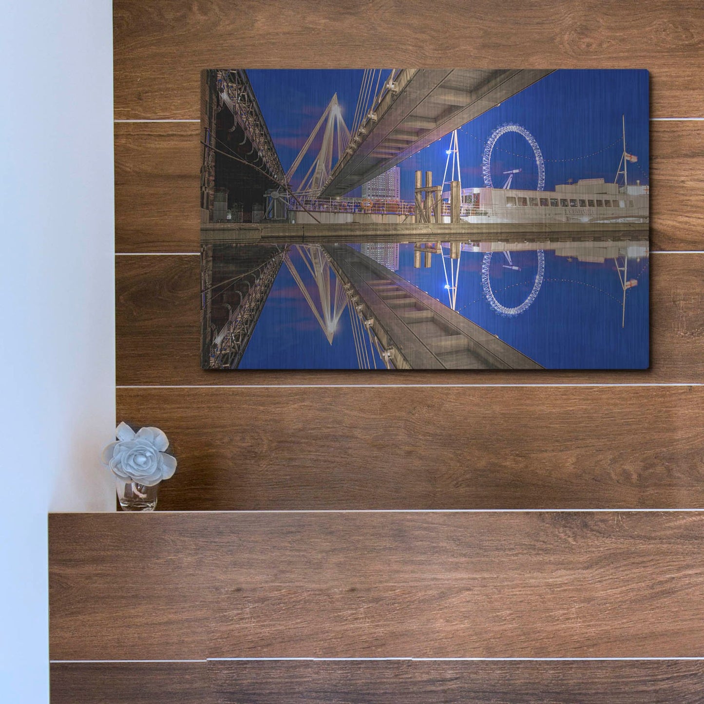 Luxe Metal Art 'Under The Jubilee Bridge' by Mark A Paulda, Metal Wall Art,16x12