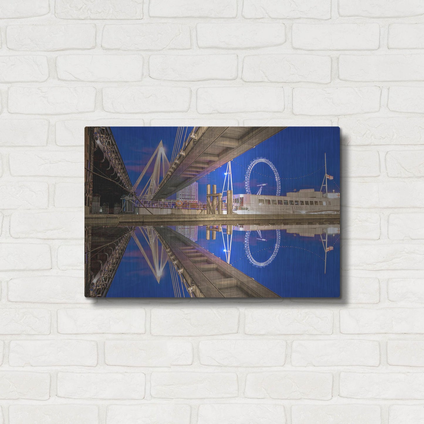Luxe Metal Art 'Under The Jubilee Bridge' by Mark A Paulda, Metal Wall Art,24x16