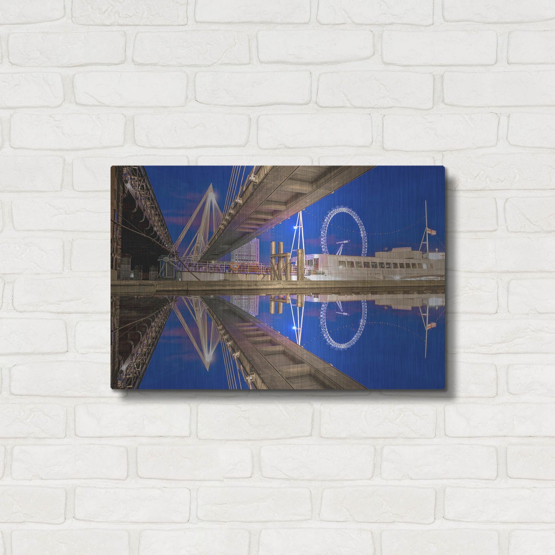 Luxe Metal Art 'Under The Jubilee Bridge' by Mark A Paulda, Metal Wall Art,24x16