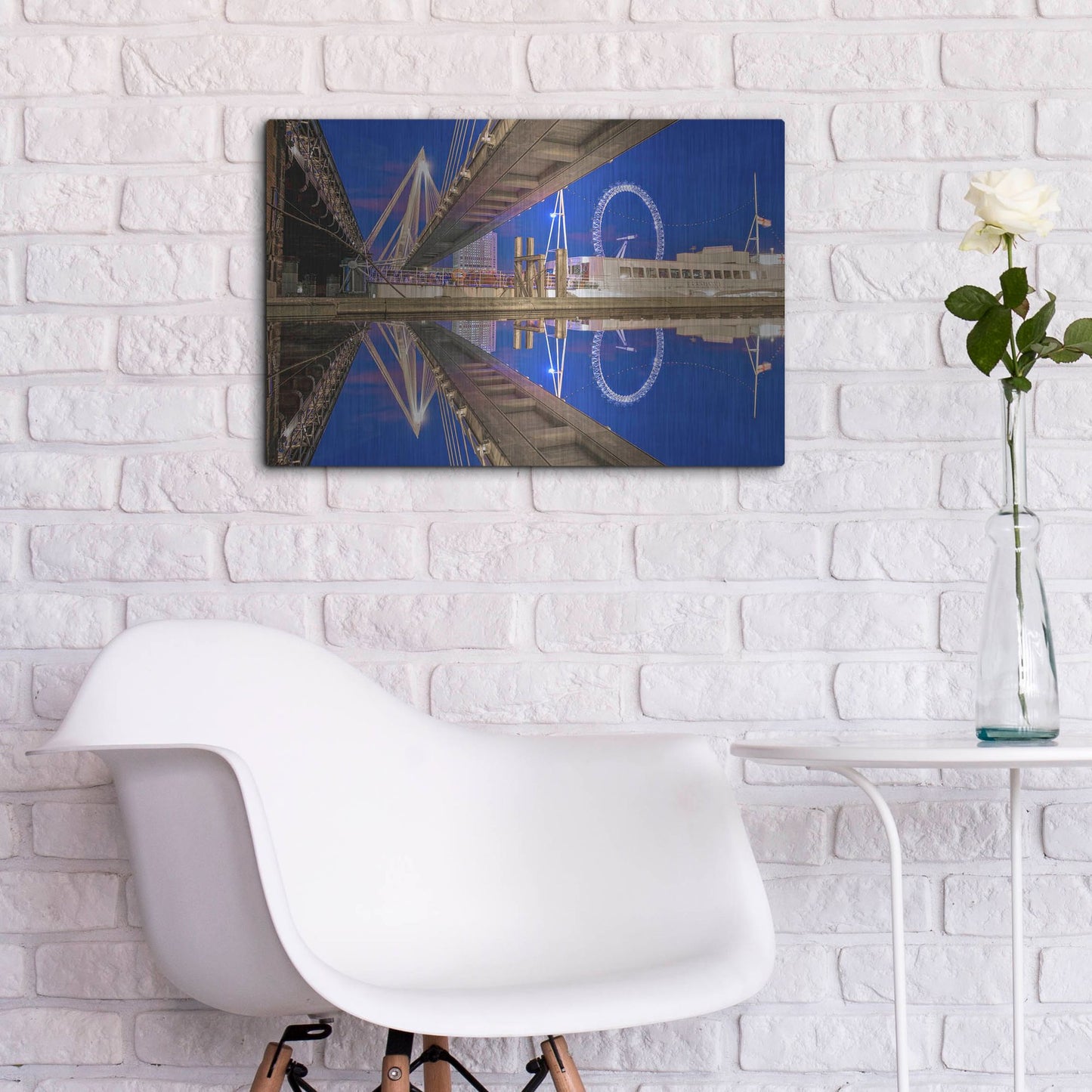 Luxe Metal Art 'Under The Jubilee Bridge' by Mark A Paulda, Metal Wall Art,24x16