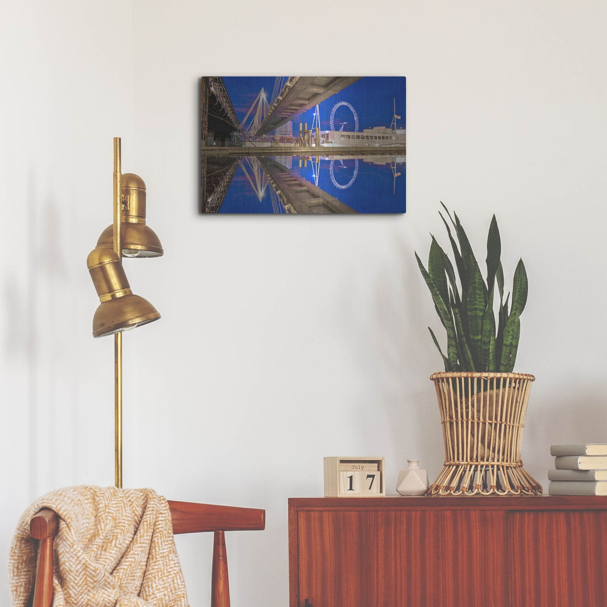Luxe Metal Art 'Under The Jubilee Bridge' by Mark A Paulda, Metal Wall Art,24x16