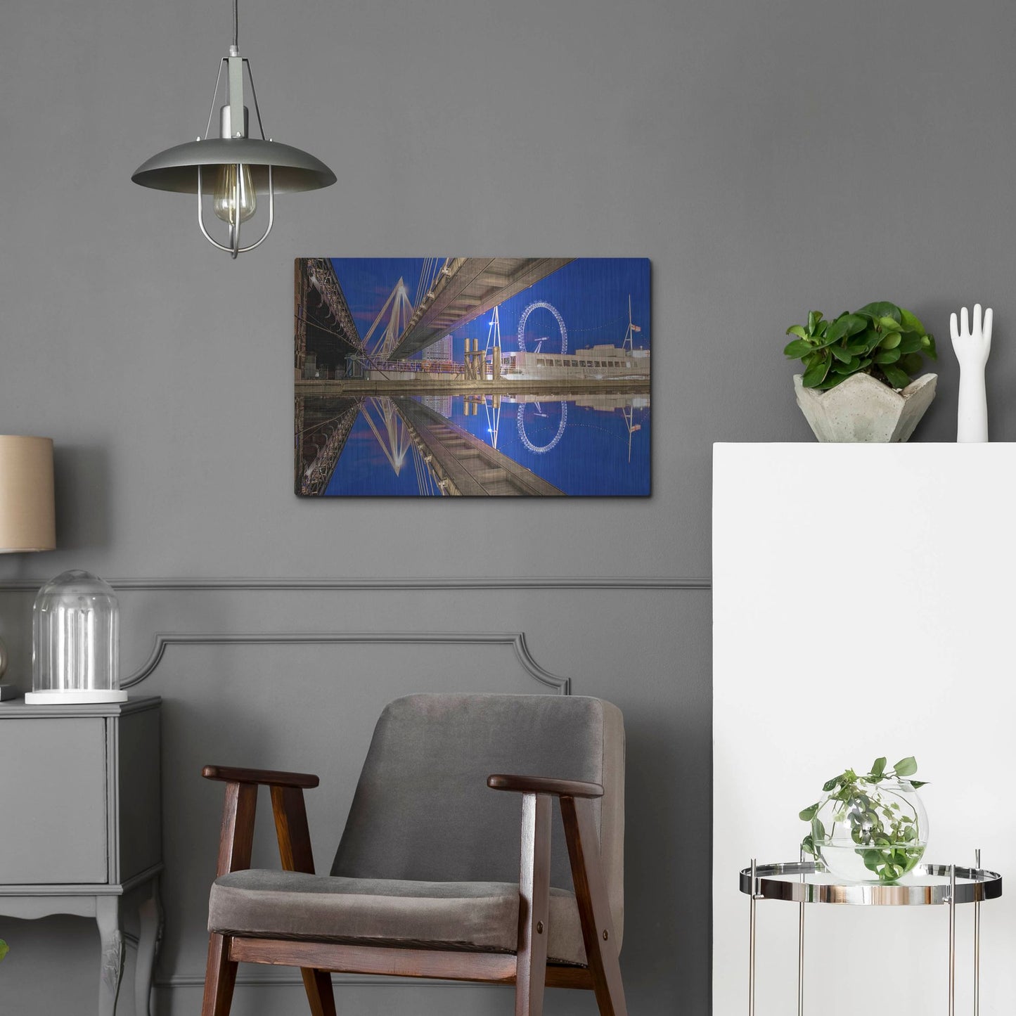 Luxe Metal Art 'Under The Jubilee Bridge' by Mark A Paulda, Metal Wall Art,24x16