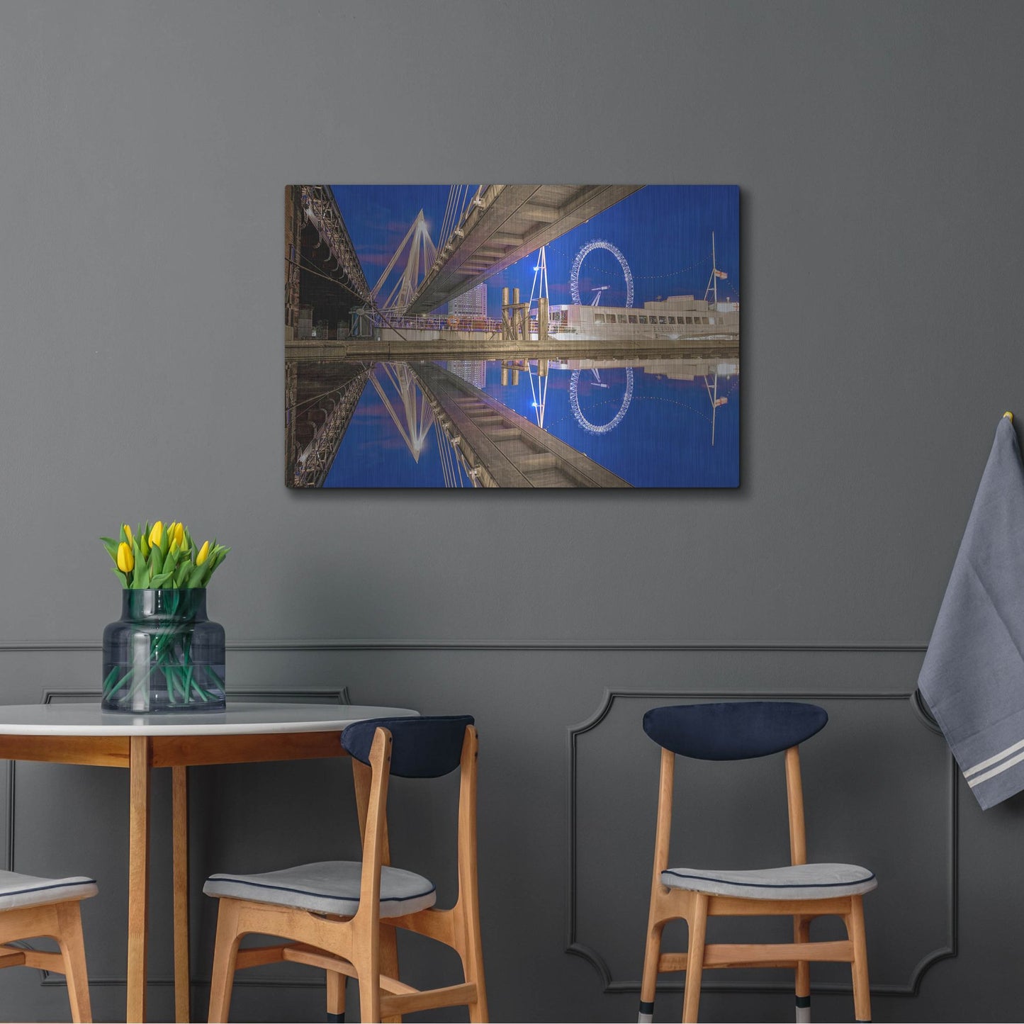 Luxe Metal Art 'Under The Jubilee Bridge' by Mark A Paulda, Metal Wall Art,36x24