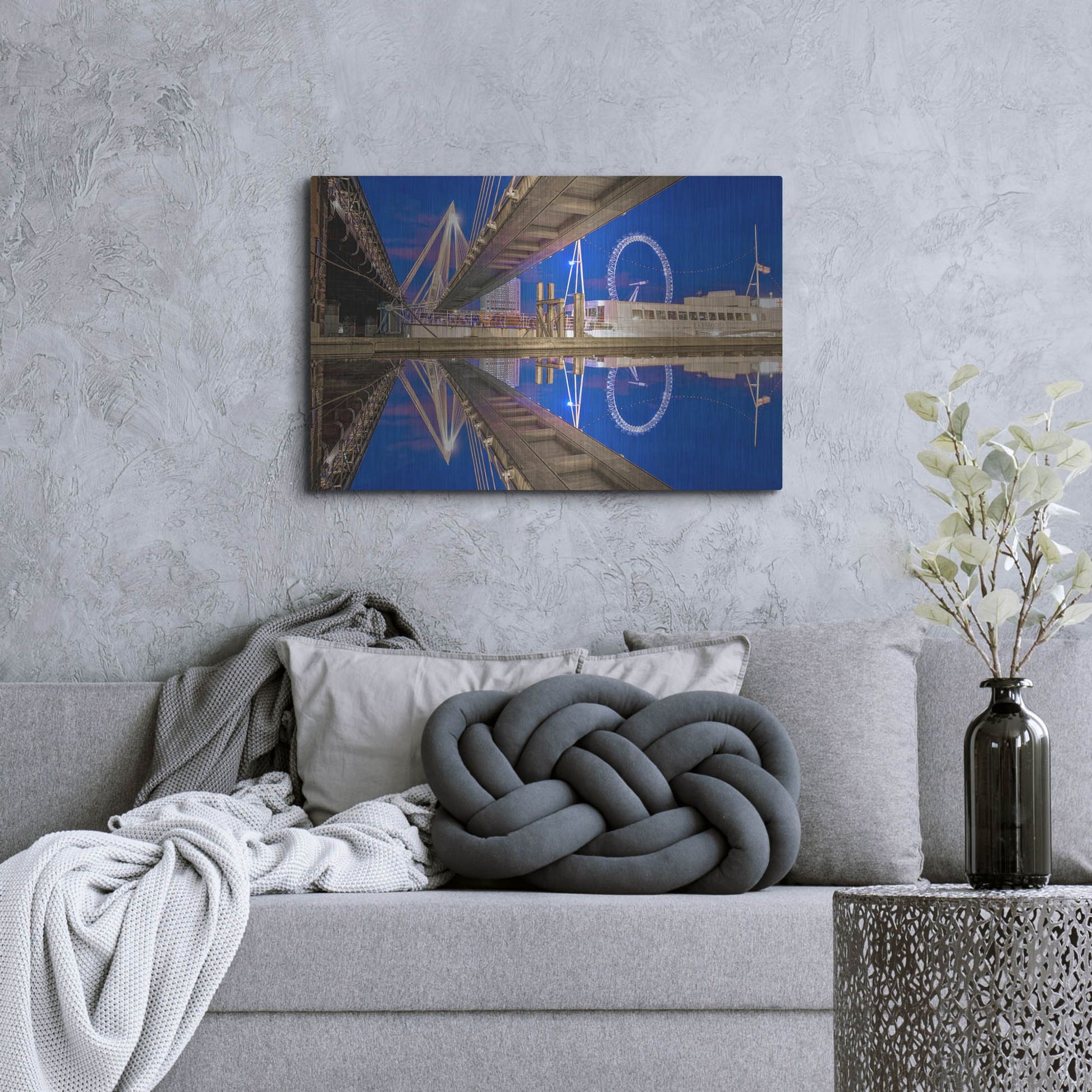 Luxe Metal Art 'Under The Jubilee Bridge' by Mark A Paulda, Metal Wall Art,36x24
