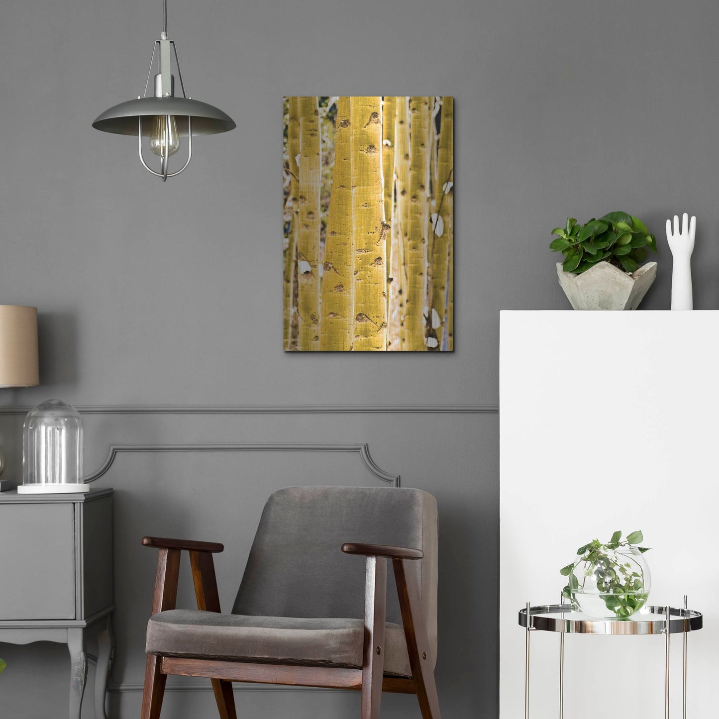 Luxe Metal Art 'Aspen Trunks' by Mark A Paulda, Metal Wall Art,16x24