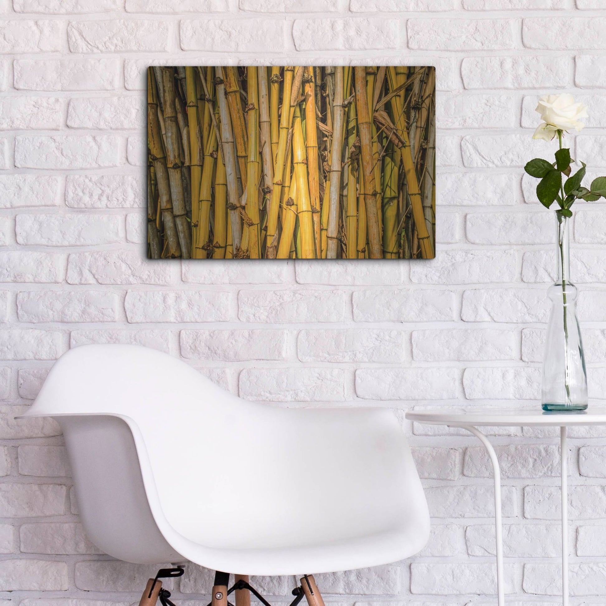 Luxe Metal Art 'Bamboo' by Mark A Paulda, Metal Wall Art,24x16