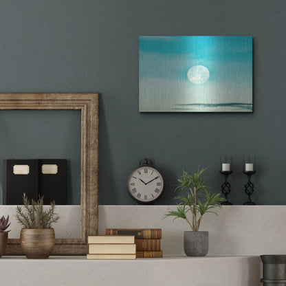 Luxe Metal Art 'Blue Moon' by Mark A Paulda, Metal Wall Art,16x12