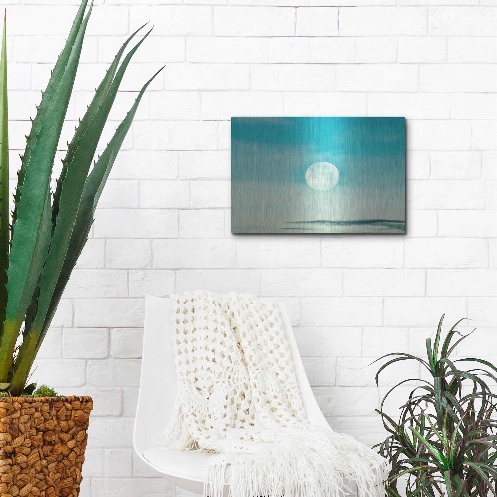 Luxe Metal Art 'Blue Moon' by Mark A Paulda, Metal Wall Art,16x12