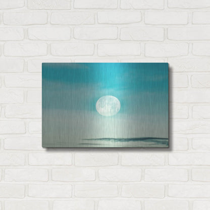 Luxe Metal Art 'Blue Moon' by Mark A Paulda, Metal Wall Art,24x16