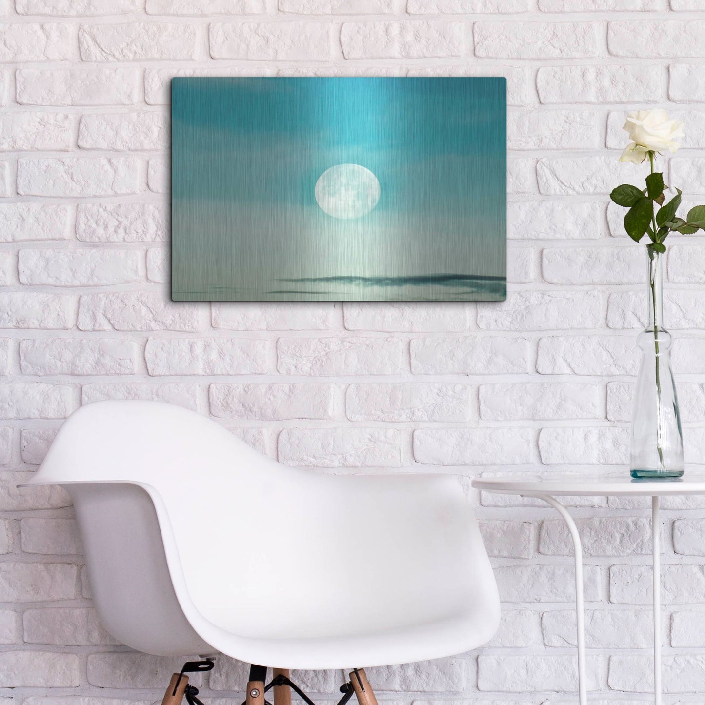 Luxe Metal Art 'Blue Moon' by Mark A Paulda, Metal Wall Art,24x16