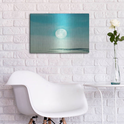 Luxe Metal Art 'Blue Moon' by Mark A Paulda, Metal Wall Art,24x16