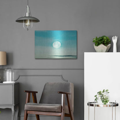 Luxe Metal Art 'Blue Moon' by Mark A Paulda, Metal Wall Art,24x16