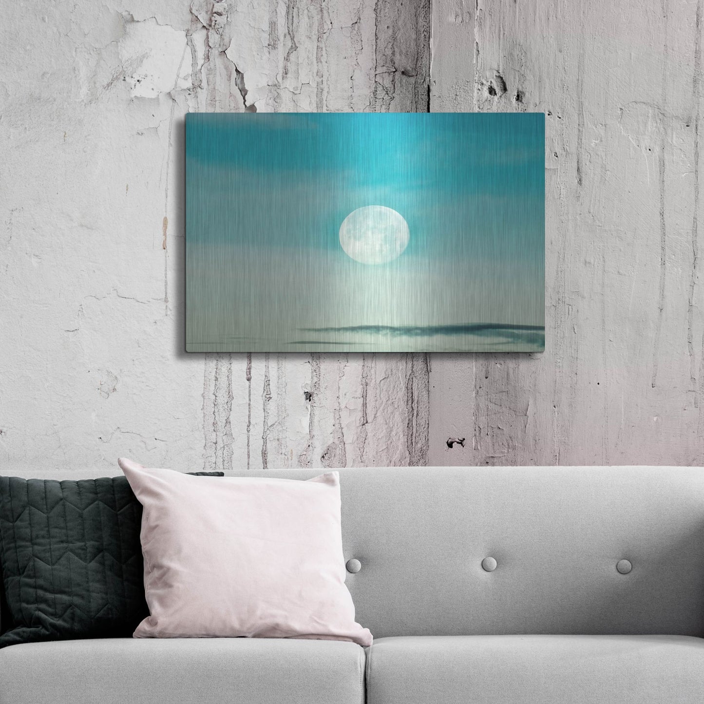 Luxe Metal Art 'Blue Moon' by Mark A Paulda, Metal Wall Art,36x24
