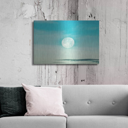 Luxe Metal Art 'Blue Moon' by Mark A Paulda, Metal Wall Art,36x24