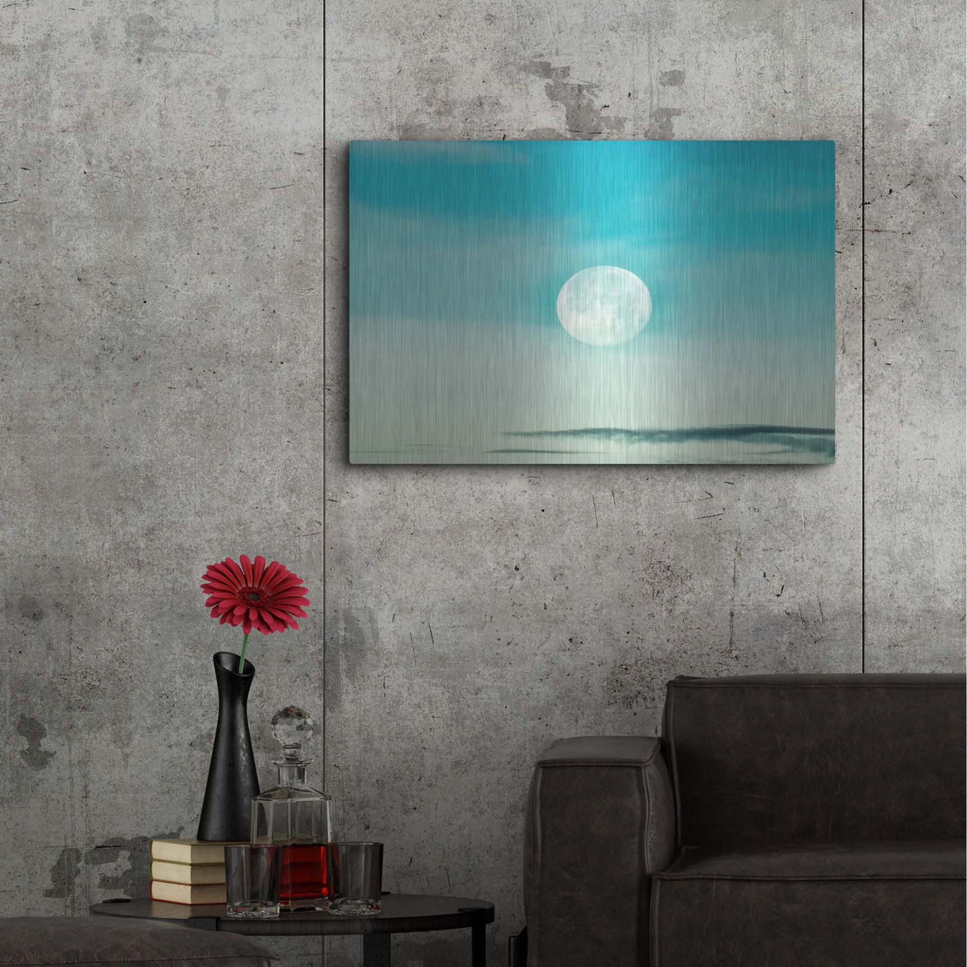 Luxe Metal Art 'Blue Moon' by Mark A Paulda, Metal Wall Art,36x24