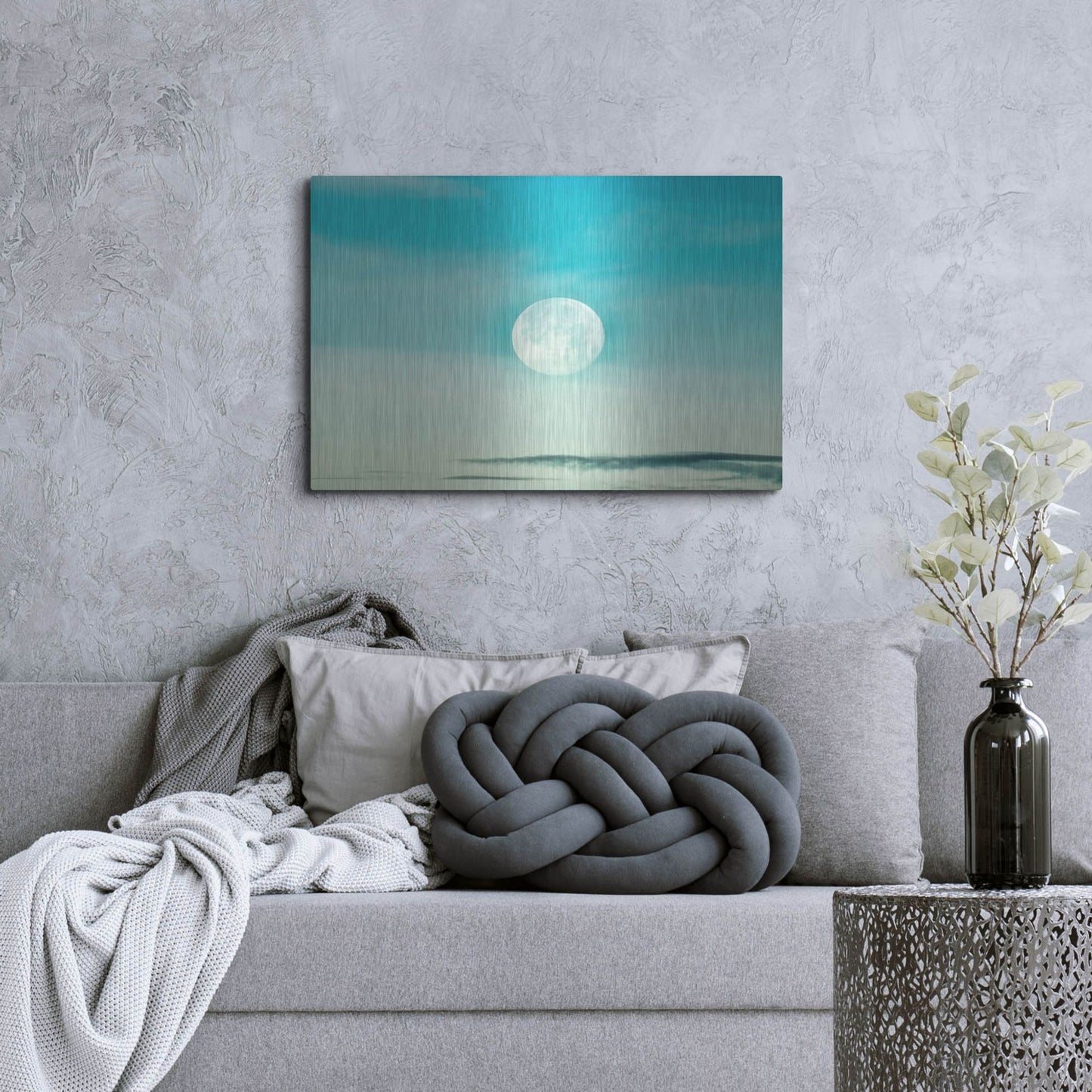 Luxe Metal Art 'Blue Moon' by Mark A Paulda, Metal Wall Art,36x24