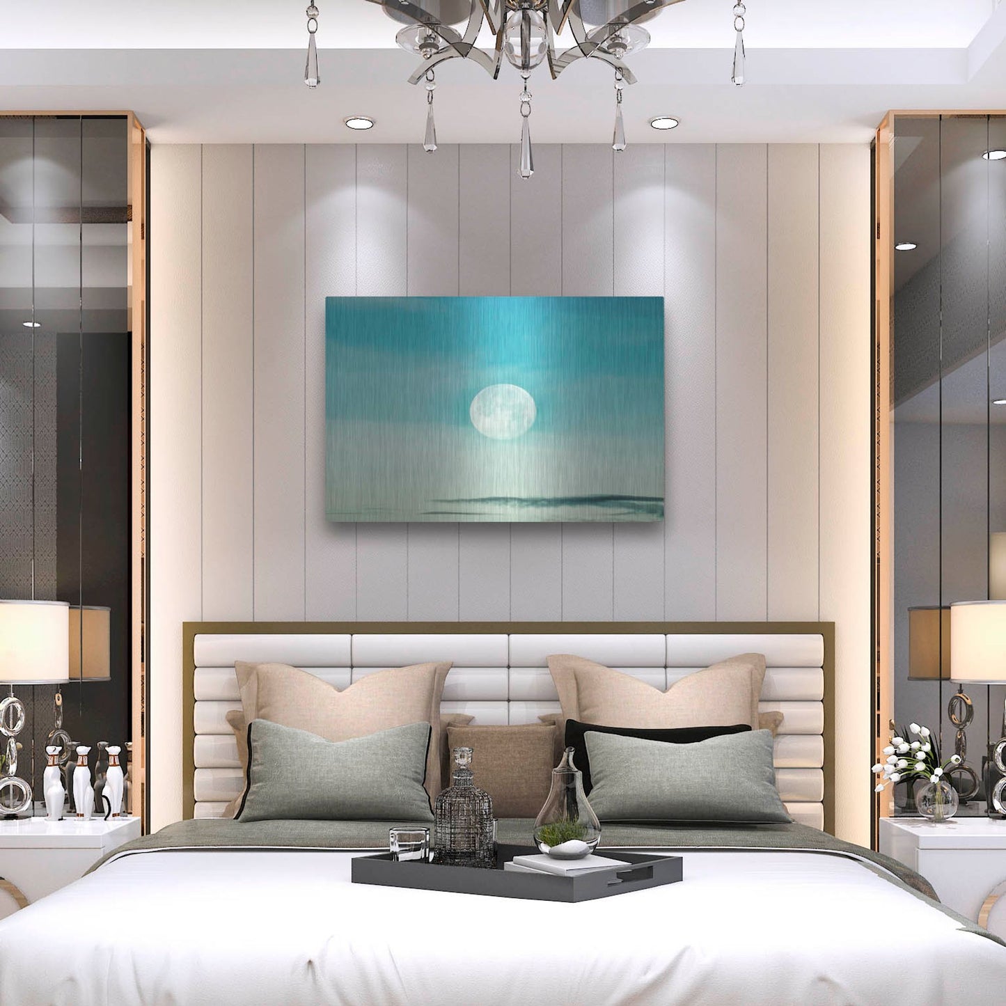 Luxe Metal Art 'Blue Moon' by Mark A Paulda, Metal Wall Art,36x24