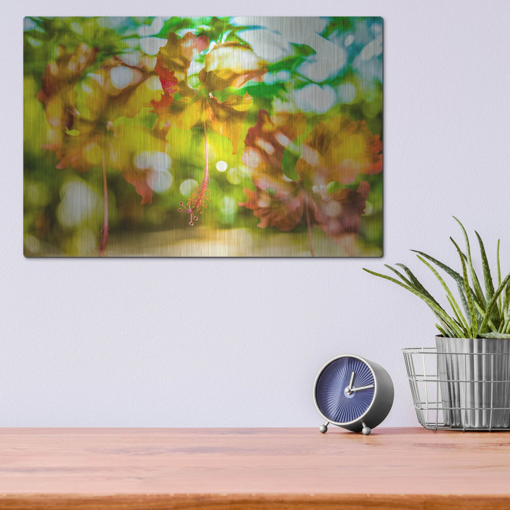 Luxe Metal Art 'Tropical Ecstasy' by Mark A Paulda, Metal Wall Art,16x12