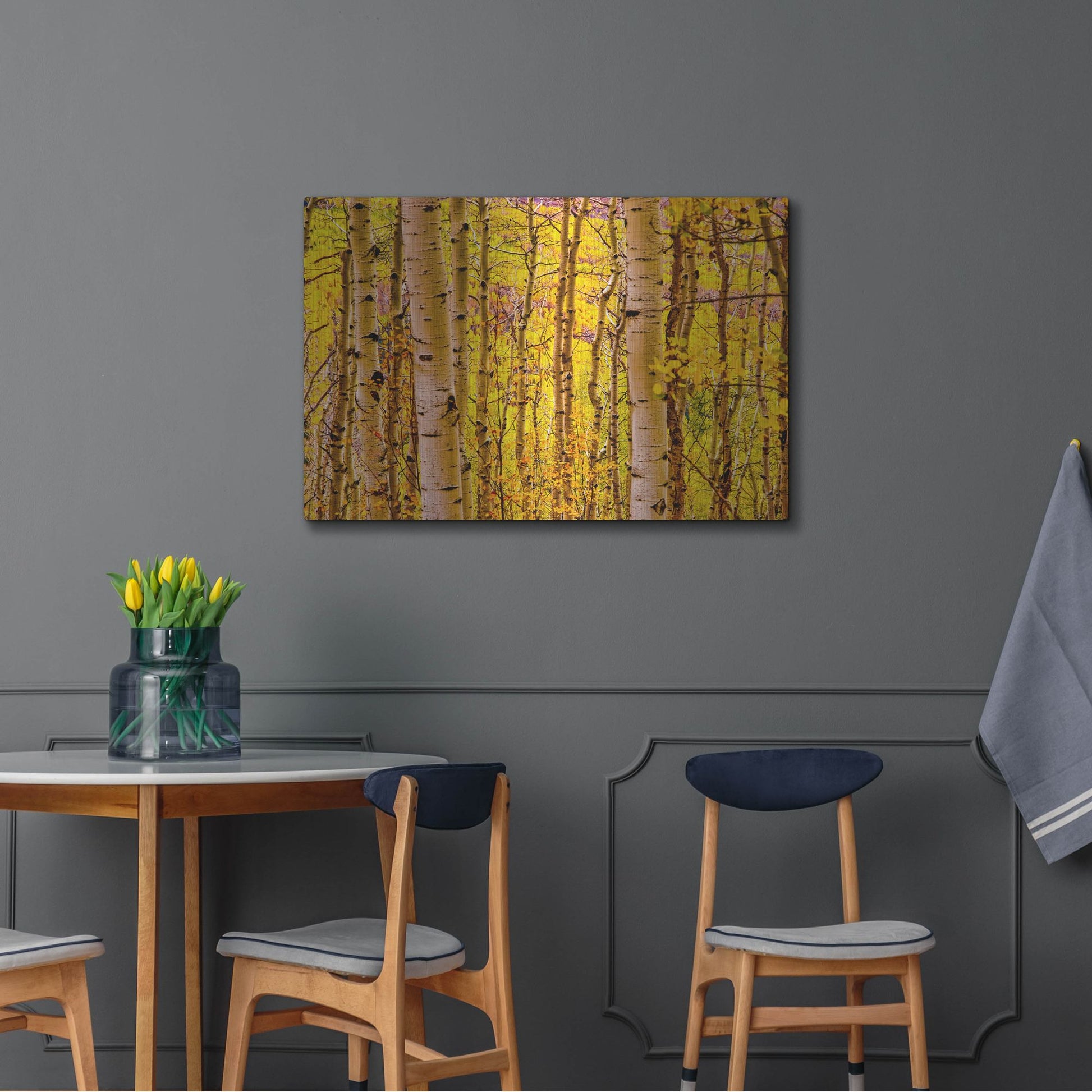 Luxe Metal Art 'Aspen Autumn' by Mark A Paulda, Metal Wall Art,36x24