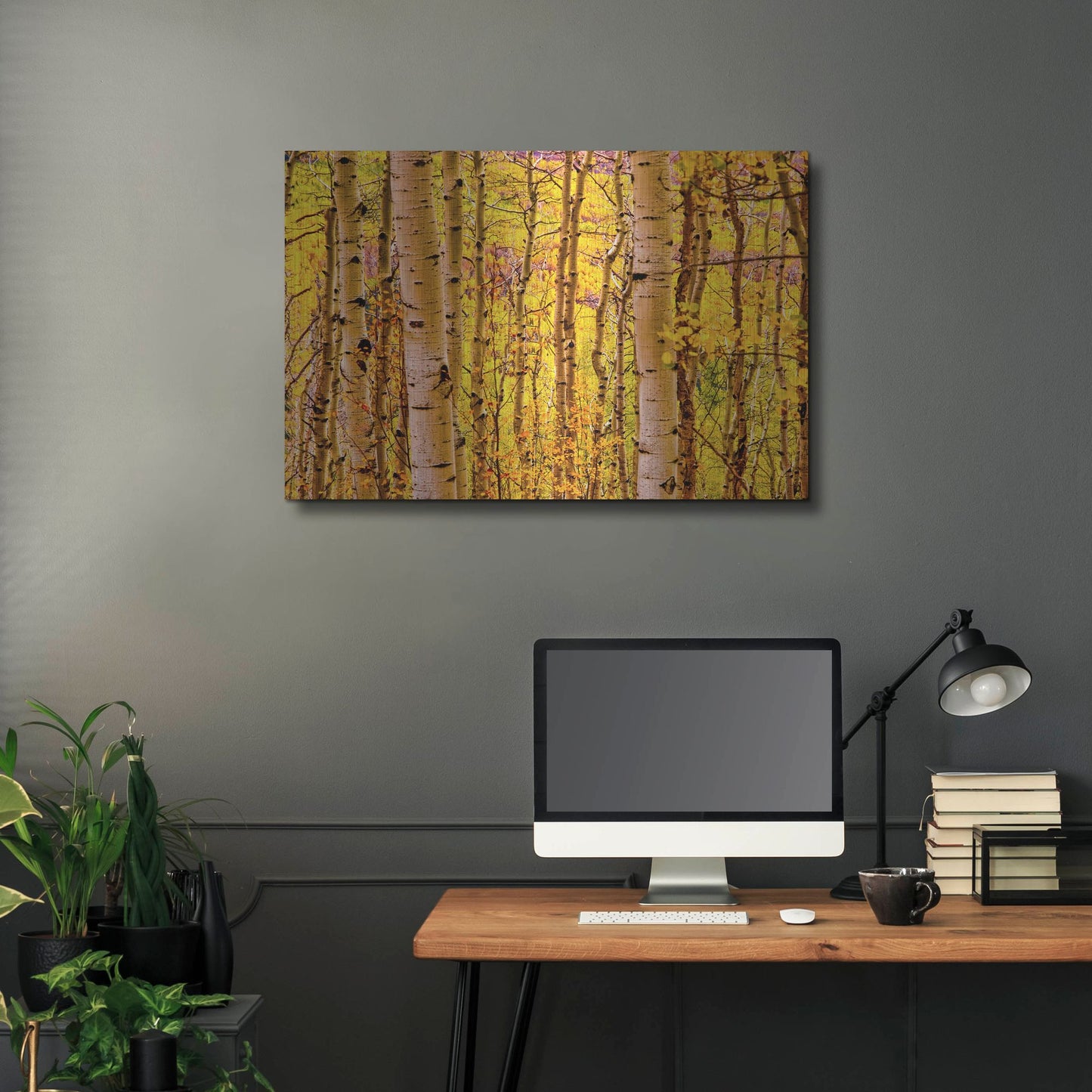 Luxe Metal Art 'Aspen Autumn' by Mark A Paulda, Metal Wall Art,36x24