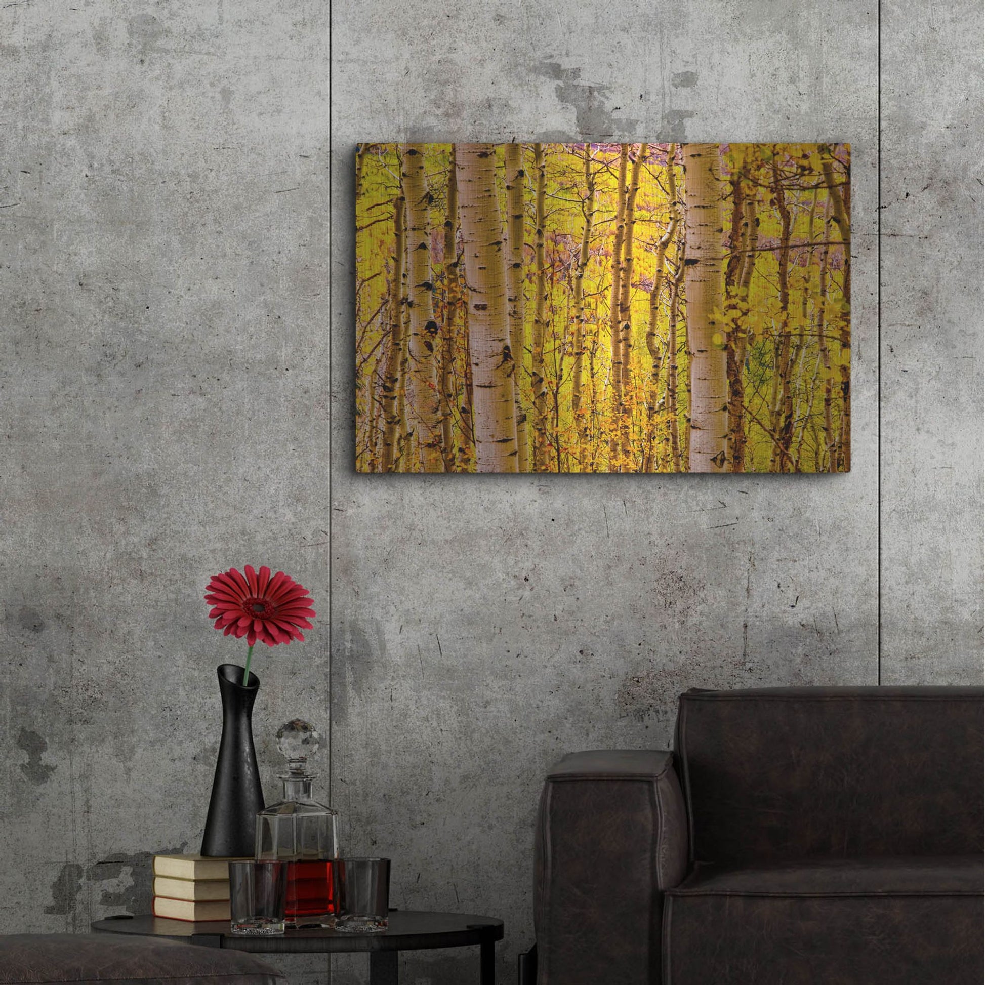 Luxe Metal Art 'Aspen Autumn' by Mark A Paulda, Metal Wall Art,36x24