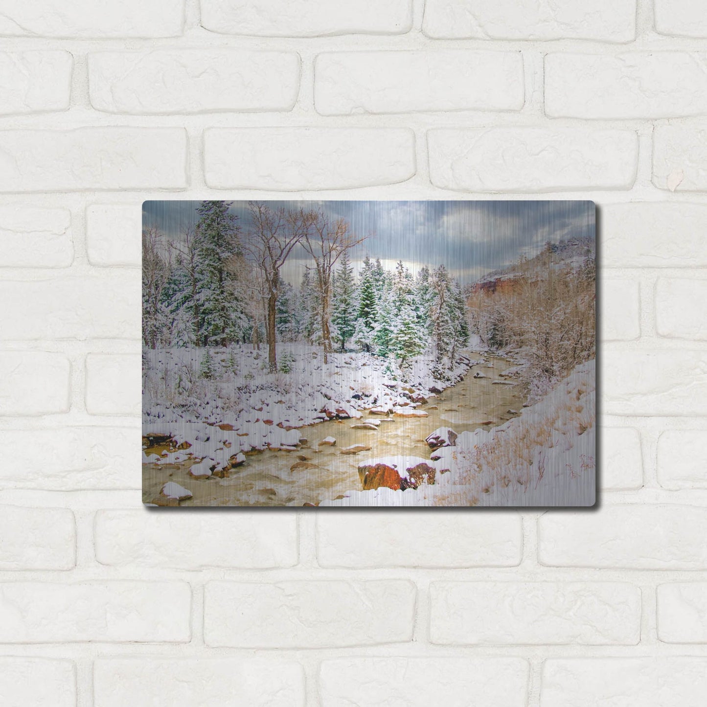 Luxe Metal Art 'Uncompahgre Snow' by Mark A Paulda, Metal Wall Art,16x12