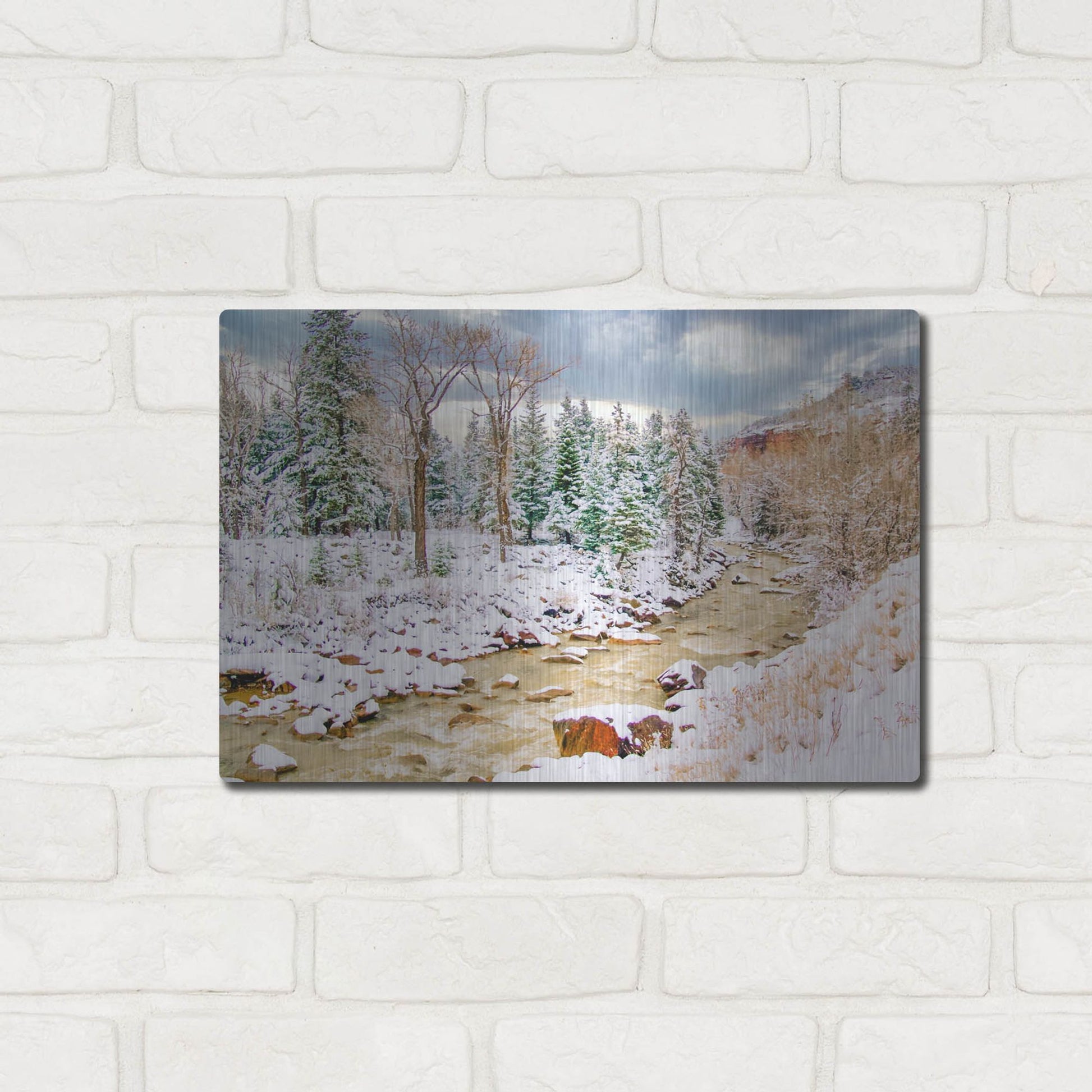 Luxe Metal Art 'Uncompahgre Snow' by Mark A Paulda, Metal Wall Art,16x12