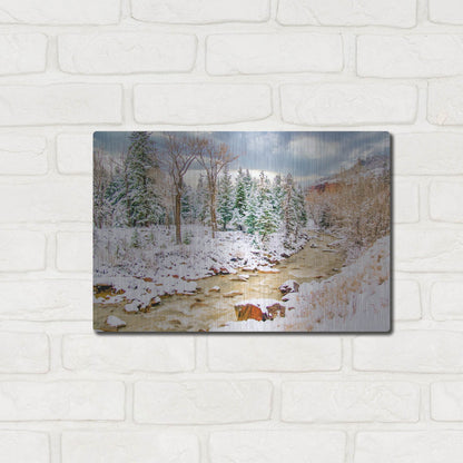 Luxe Metal Art 'Uncompahgre Snow' by Mark A Paulda, Metal Wall Art,16x12