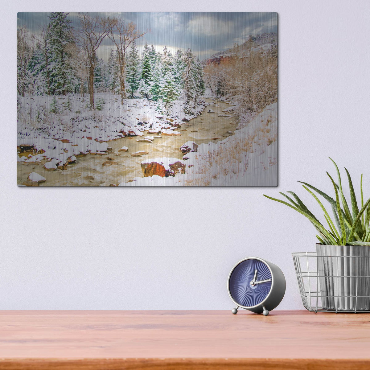 Luxe Metal Art 'Uncompahgre Snow' by Mark A Paulda, Metal Wall Art,16x12