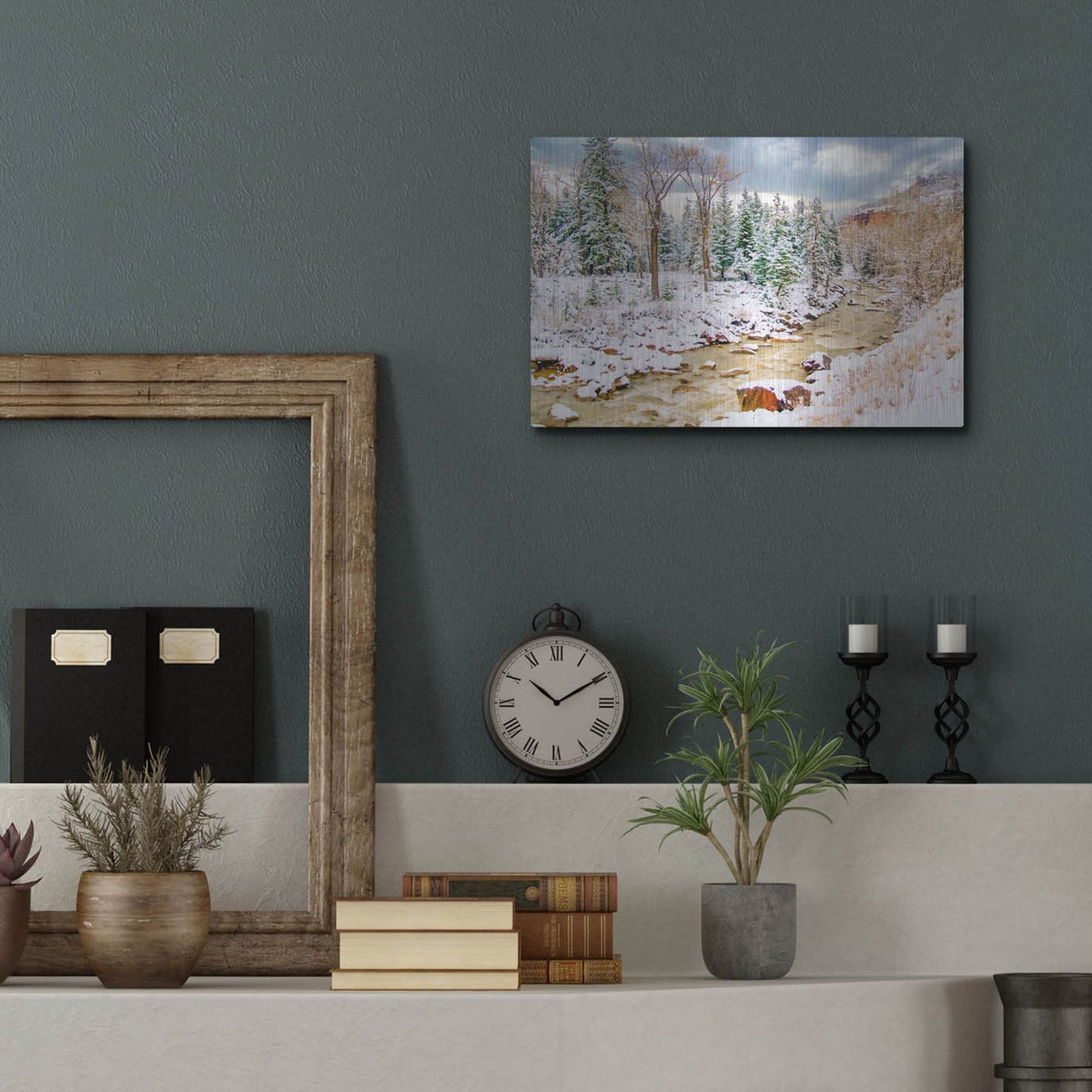 Luxe Metal Art 'Uncompahgre Snow' by Mark A Paulda, Metal Wall Art,16x12