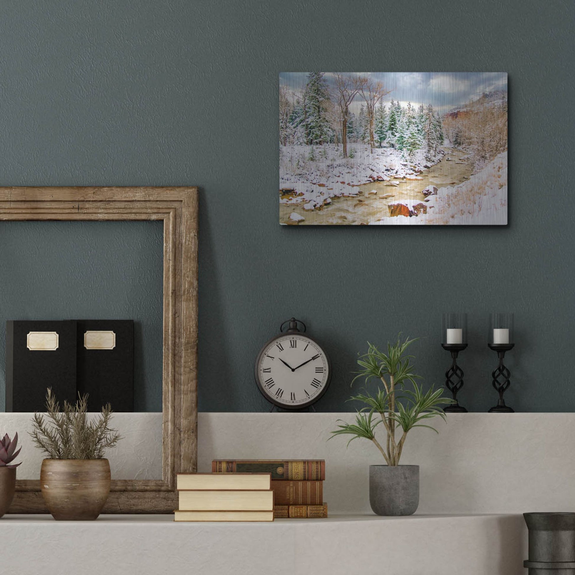 Luxe Metal Art 'Uncompahgre Snow' by Mark A Paulda, Metal Wall Art,16x12
